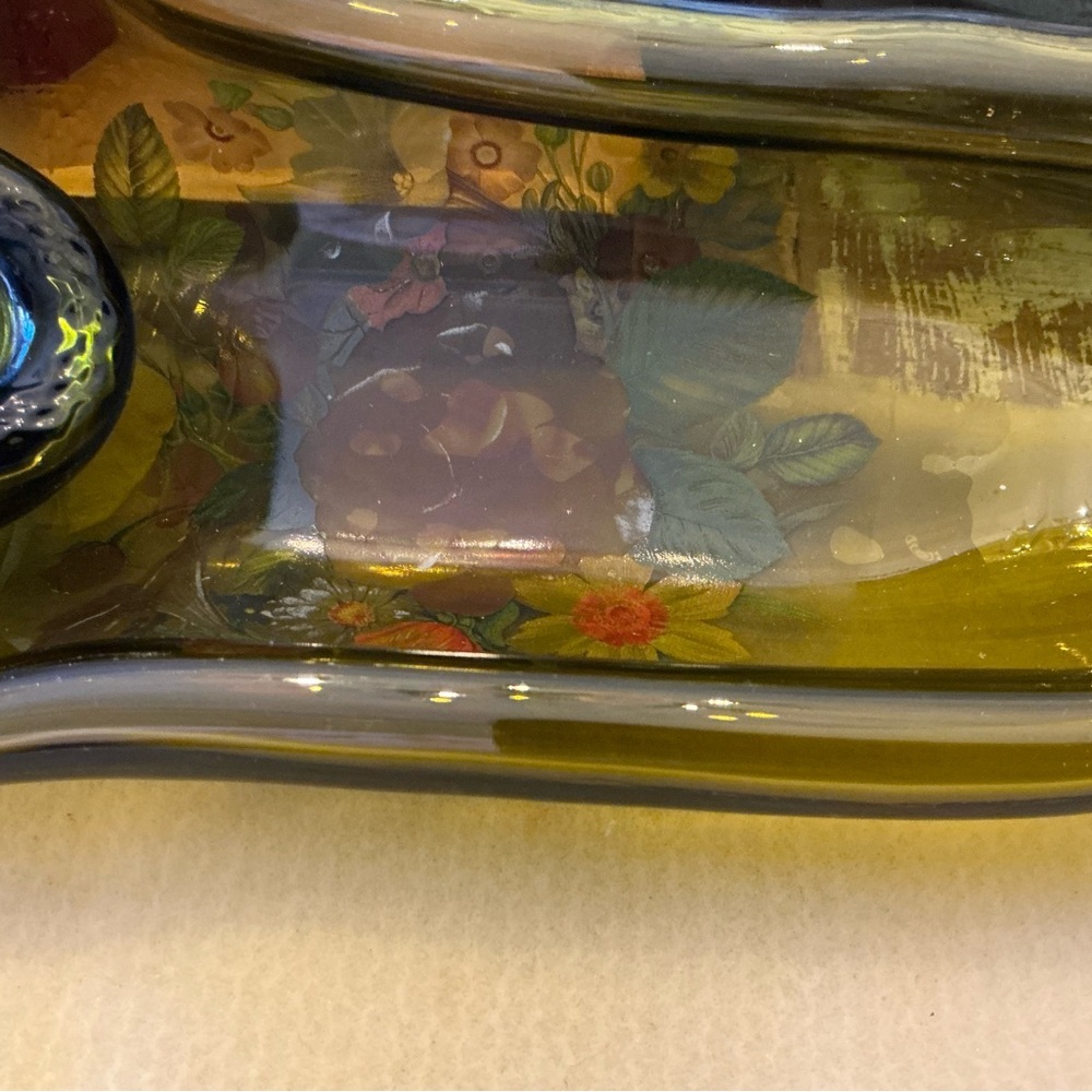 Slumped wine bottle with decal - Picture 2 of 3